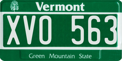 VT license plate XVO563