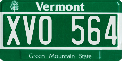 VT license plate XVO564
