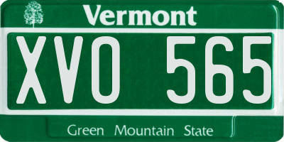 VT license plate XVO565