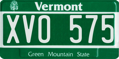 VT license plate XVO575