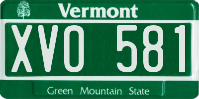 VT license plate XVO581