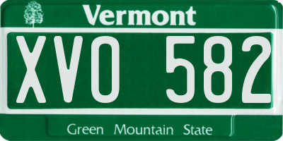 VT license plate XVO582