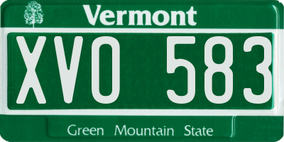 VT license plate XVO583