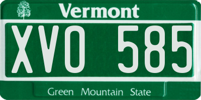 VT license plate XVO585