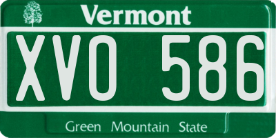VT license plate XVO586