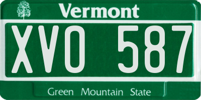 VT license plate XVO587