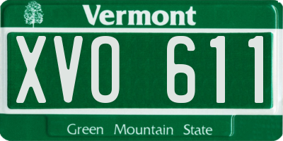 VT license plate XVO611