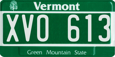 VT license plate XVO613