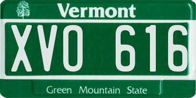 VT license plate XVO616