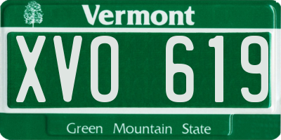 VT license plate XVO619