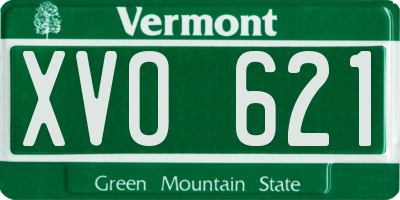 VT license plate XVO621