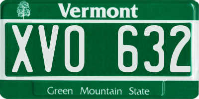 VT license plate XVO632