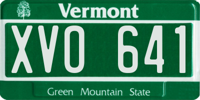 VT license plate XVO641