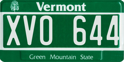 VT license plate XVO644