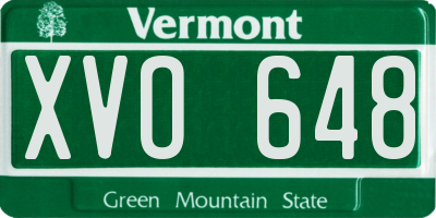VT license plate XVO648