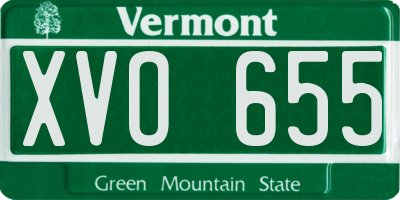 VT license plate XVO655