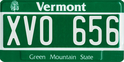 VT license plate XVO656