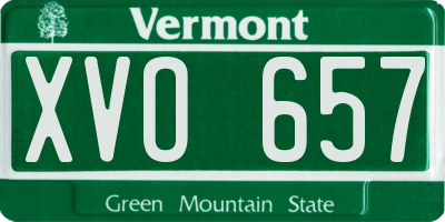 VT license plate XVO657
