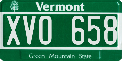VT license plate XVO658