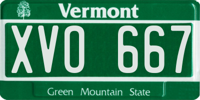 VT license plate XVO667
