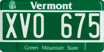 VT license plate XVO675