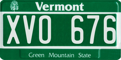 VT license plate XVO676