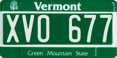 VT license plate XVO677