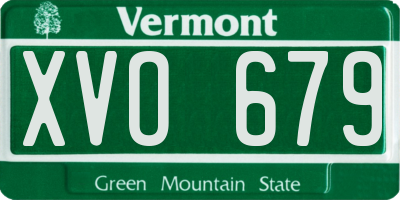 VT license plate XVO679