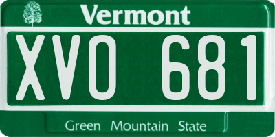 VT license plate XVO681