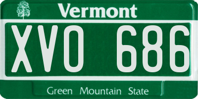 VT license plate XVO686
