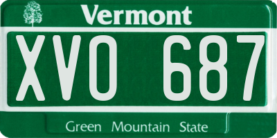 VT license plate XVO687
