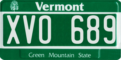 VT license plate XVO689