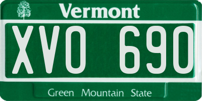 VT license plate XVO690