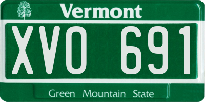 VT license plate XVO691