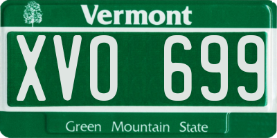 VT license plate XVO699