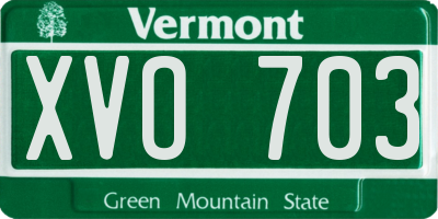 VT license plate XVO703