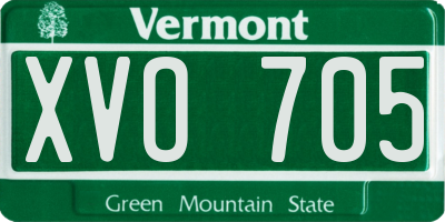VT license plate XVO705