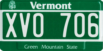 VT license plate XVO706