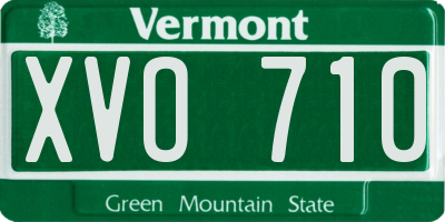 VT license plate XVO710