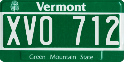 VT license plate XVO712