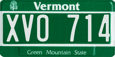 VT license plate XVO714