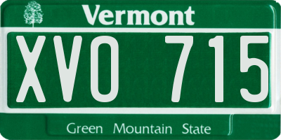 VT license plate XVO715
