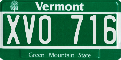 VT license plate XVO716