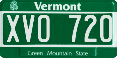 VT license plate XVO720