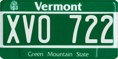 VT license plate XVO722