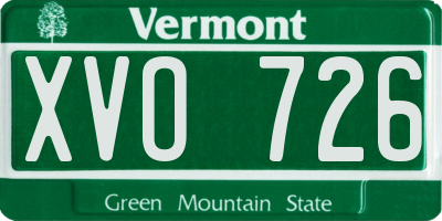 VT license plate XVO726