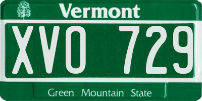 VT license plate XVO729