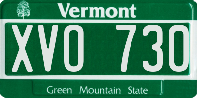 VT license plate XVO730