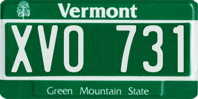 VT license plate XVO731