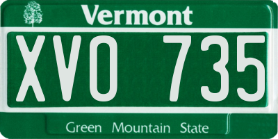 VT license plate XVO735